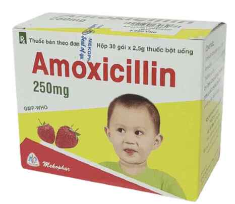 Amoxicillin 250mg Mekophar (H/30g/2,5g) (Gói)