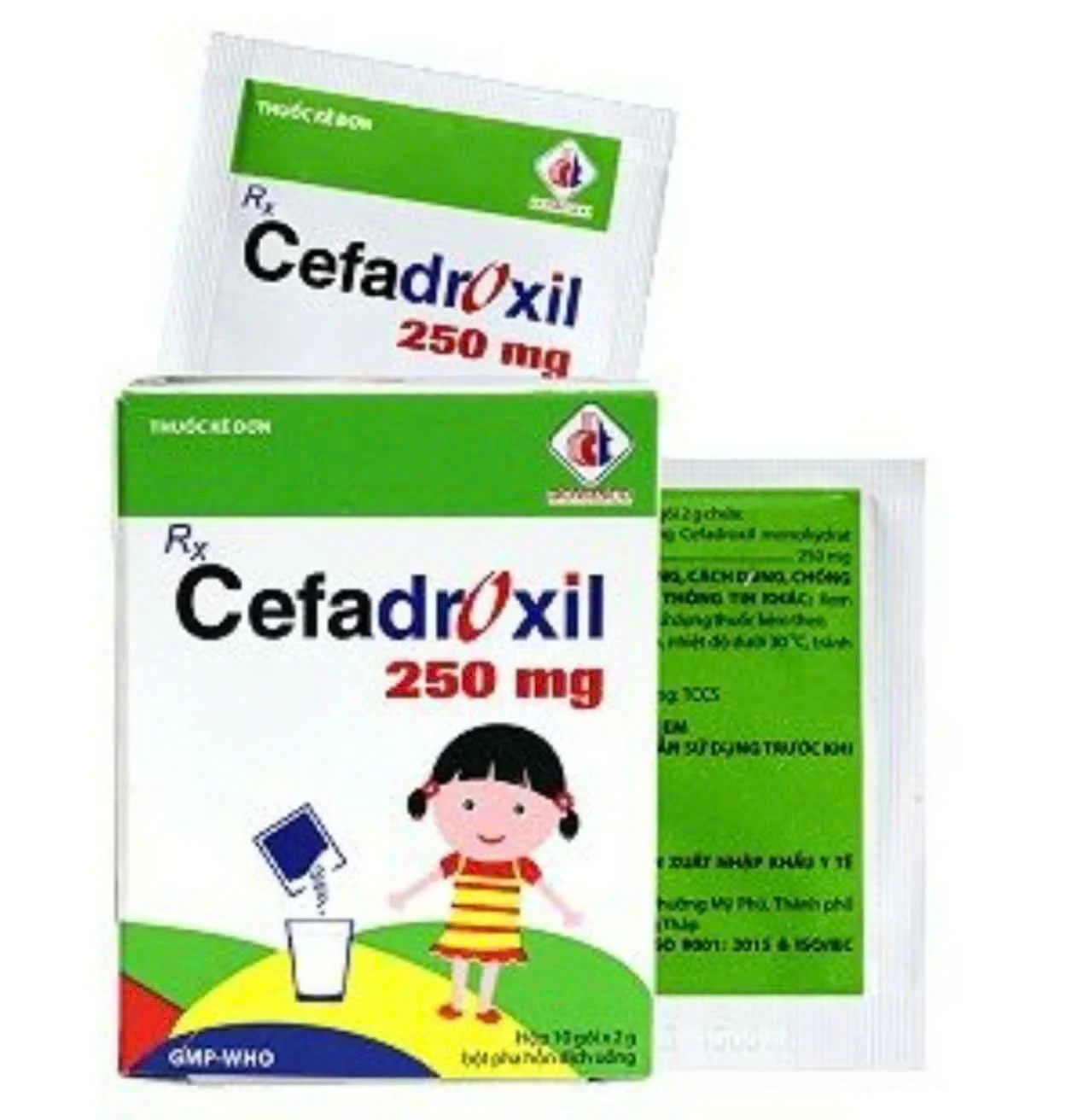 Bột pha hỗn dịch uống Cefadroxil 250mg Domesco điều trị nhiễm khuẩn (10 gói)