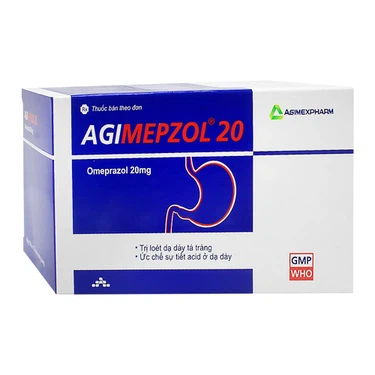 Thuốc Agimepzol 20 Agimexpharm điều trị trào ngược dịch dạ dày - thực quản, loét dạ dày (hộp 200 viên)