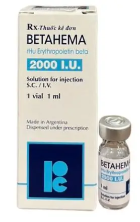Thuốc Betahema 2000 IU điều trị thiếu máu