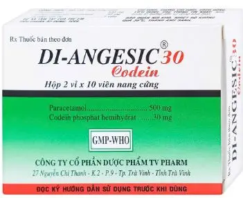 Thuốc Di-Angesic 30 Codein giảm đau cấp tính mức độ trung bình (2 vỉ x 10 viên)