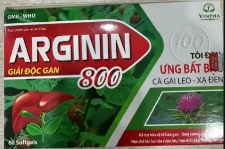 Viên uống giải độc gan ARGININ 800 - Cà gai leo, xạ đen, tỏi đen, diệp hạ châu, ưng bất bạc