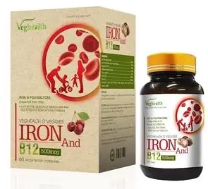Viên Nang Thực Vật B12 Và Sắt Hữu Cơ Veganhealth - Cho Người Ăn Thuần Chay - 60 viên