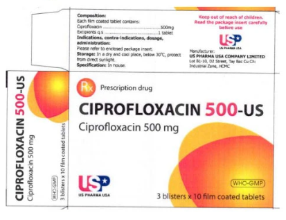 Ciprofloxacin 500-US - Thuốc điều trị nhiễm khuẩn nặng hiệu quả
