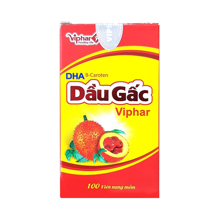 Dầu gấc DHA Viphar, Hộp 100 viên