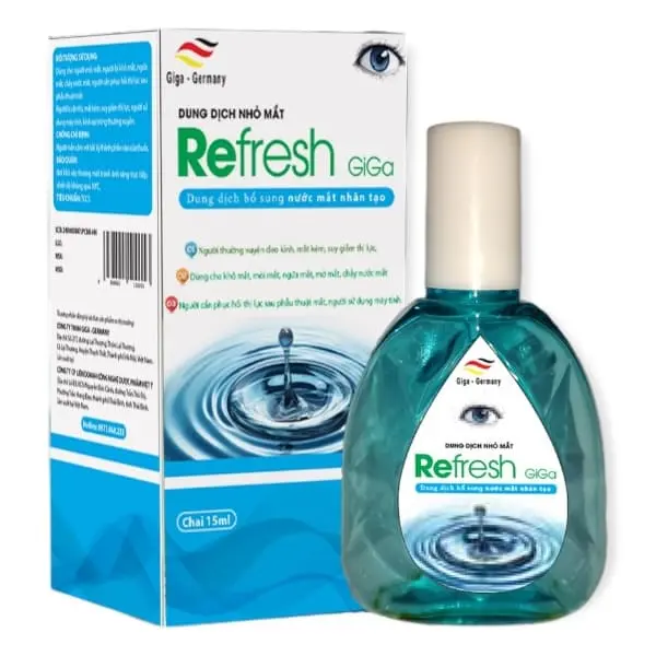 Nước nhỏ mắt nhân tạo Refresh Giga 15ml duy trì độ ẩm tự nhiên cho mắt