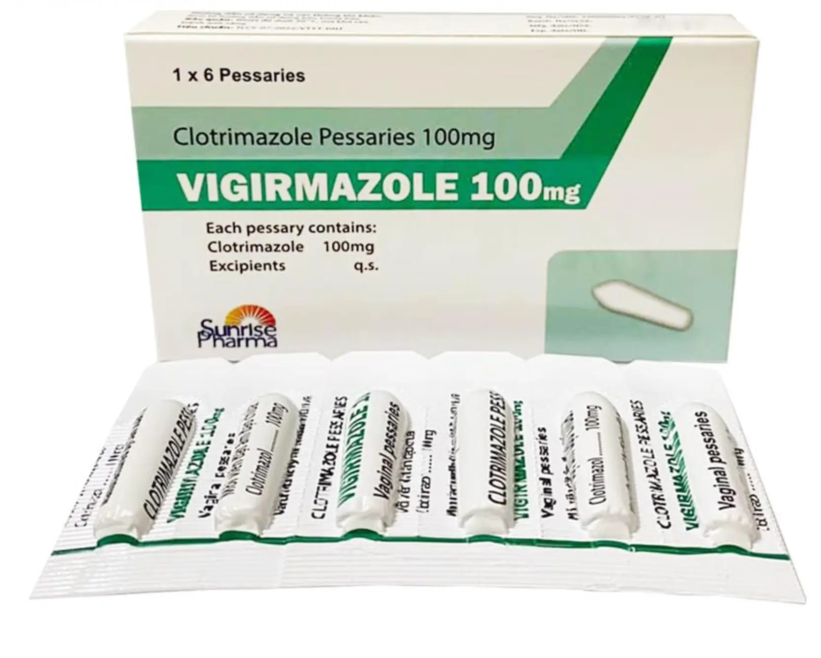 Thuốc Vigrimazole Clotrimazole Pessaries 100mg hỗ trợ điều trị viêm âm đạo do nấm Candida