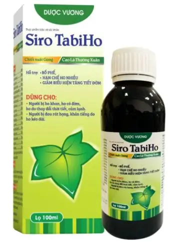 Siro TabiHo bổ phế, giúp giảm tình trạng ho khan, ho có đờm, ho do kích ứng