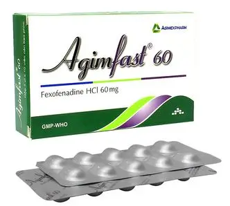 Thuốc Agimfast 60 Agimexpharm điều trị viêm mũi dị ứng, mày đay mạn tính vô căn (2 vỉ x 10 viên)