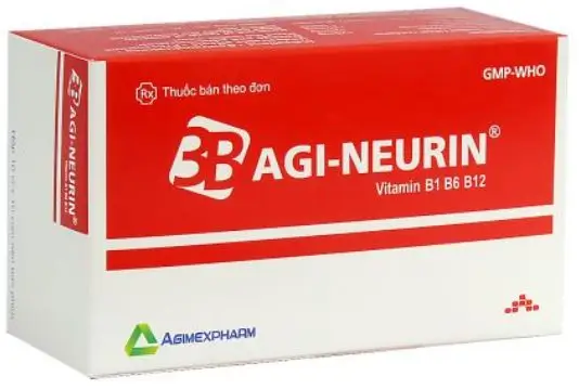Viên nén Agi-Neurin điều trị rối loạn do thiếu vitamin B1, B6, B12 (10 vỉ x 10 viên)