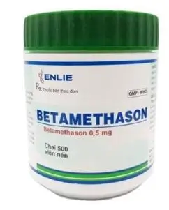 Thuốc điều trị viêm khớp, dị ứng, bệnh về da, hen suyễn và nhiều bệnh lý khác Betamethason 0,5mg ENLIE (chai xanh 500 viên nén)