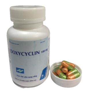 Doxycyclin điều trị nhiễm khuẩn - Chai 100 viên nang cứng - DonaiPharm