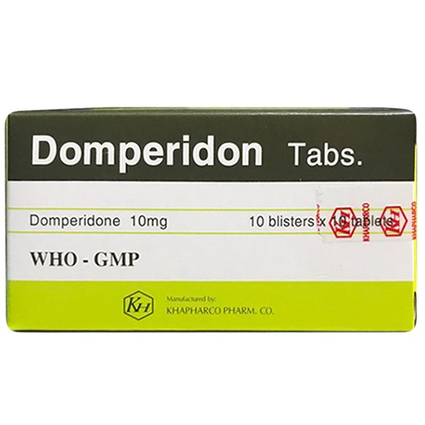 Viên nén Domperidone 10mg Khánh Hòa điều trị triệu chứng nôn và buồn nôn (10 vỉ x 10 viên)