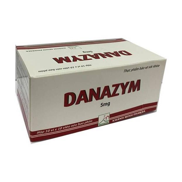 Danazym 5mg hỗ trợ điều trị phù nề do viêm họng, chấn thương phần mềm - Hộp 10 vỉ x 10 viên - Khánh Minh
