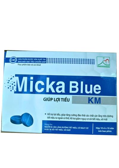 Micka Blue Giúp lợi tiểu, giảm nguy cơ sỏi tiết niệu, sỏi mật - Hộp 10 vỉ x 10 viên nén - Khánh Minh