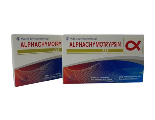 Alphachymotrypsin điều trị phù nề sau chấn thương, phẫu thuật, bỏng- Hộp 2 vỉ x 15 viên - Mipharco
