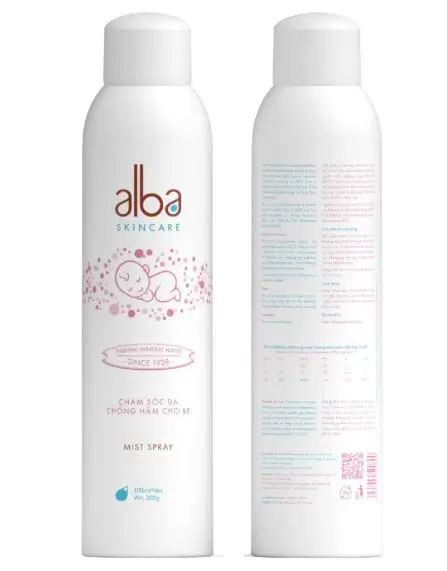 Xịt khoáng trẻ em Alba Skin Care - Chống hăm khô rôm sẩy do bỉm giúp da bé mịn màng - 300ml