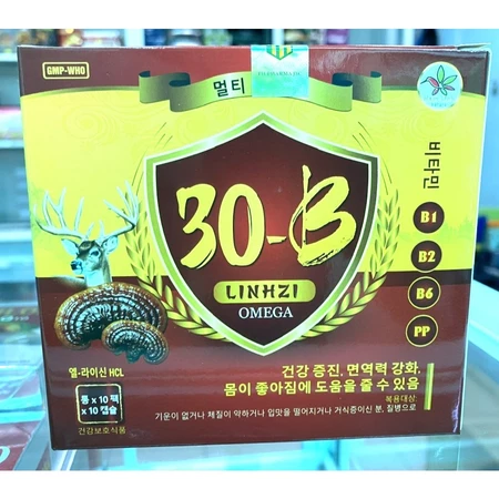 Viên uống bổ sung Multivitamin 30B Linhzi Omega - bồi bổ sức khoẻ bổ sung vitamin khoáng chất cho cơ thể, người bị suy nhược, chán ăn, ăn không ngon- hộp 10 vỉ x 10 viên