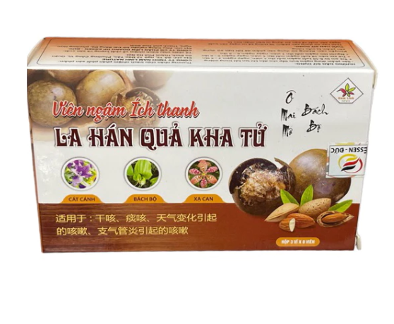 Viên Ngậm La Hán Kha Tử - Giúp bổ phổi, giảm ho (3vỉ x 8viên)