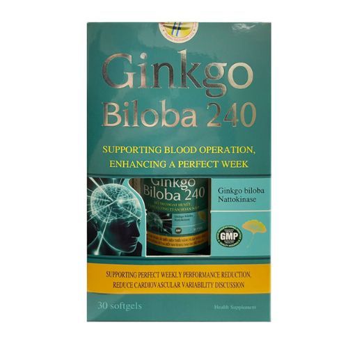 Hỗ trợ hoạt huyết, tăng cường tuần hoàn não Ginkgo Biloba 240 Trường Thọ Hộp 1 lọ 30 viên