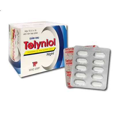 Telyniol night  - Giảm đau Hạ sốt  Hộp (10 vỉ x 10 viên)