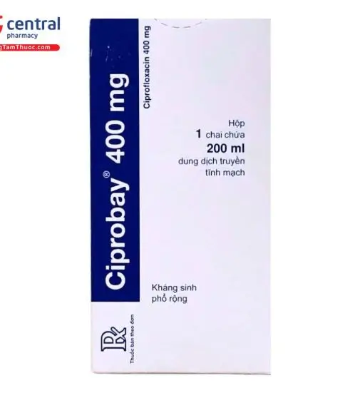 Thuốc Ciprobay 400mg  điều trị nhiễm khuẩn do các chủng vi khuẩn nhạy cảm