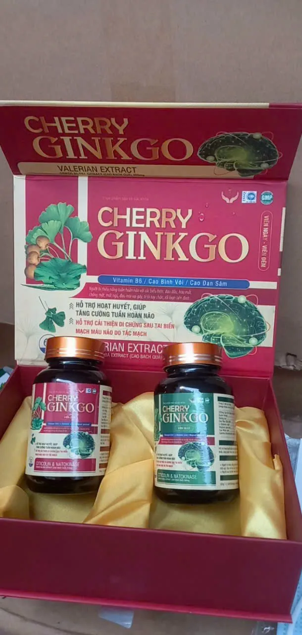 Cherry Ginkgo Ngày Và Đêm - Viên Uống Bạch Quả Valerian Extract - Hỗ Trợ Tuần Hoàn Não Bộ