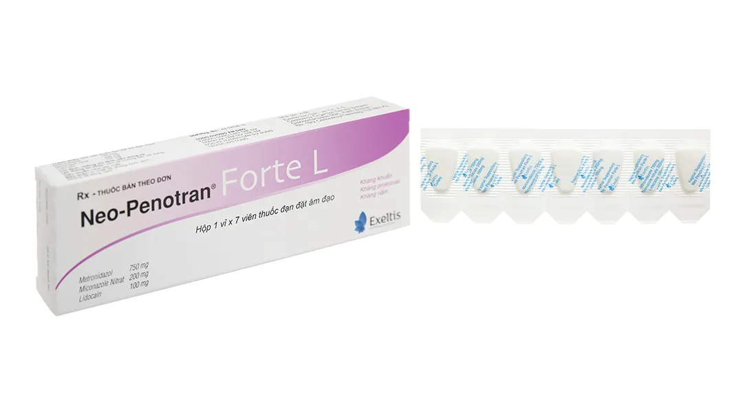 Neo-Penotran Forte L Viên Đặt Âm Đạo - Công Thức Mạnh Trị Viêm Âm Đạo