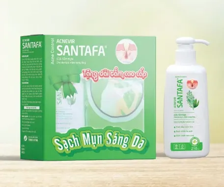Sữa Tắm Mụn ACNEVIR SANTAFA 210ml - Trị Mụn Lưng, Ngực, Viêm Nang Lông | Sạch Mụn Sáng Da