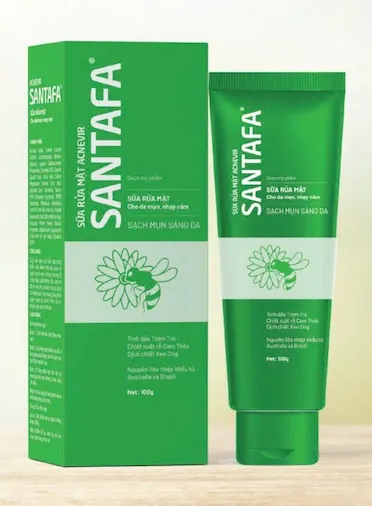 Sữa Rửa Mặt ACNEVIR SANTAFA 100g - Trị Mụn Hiệu Quả, Cân Bằng Tuyến Nhờn