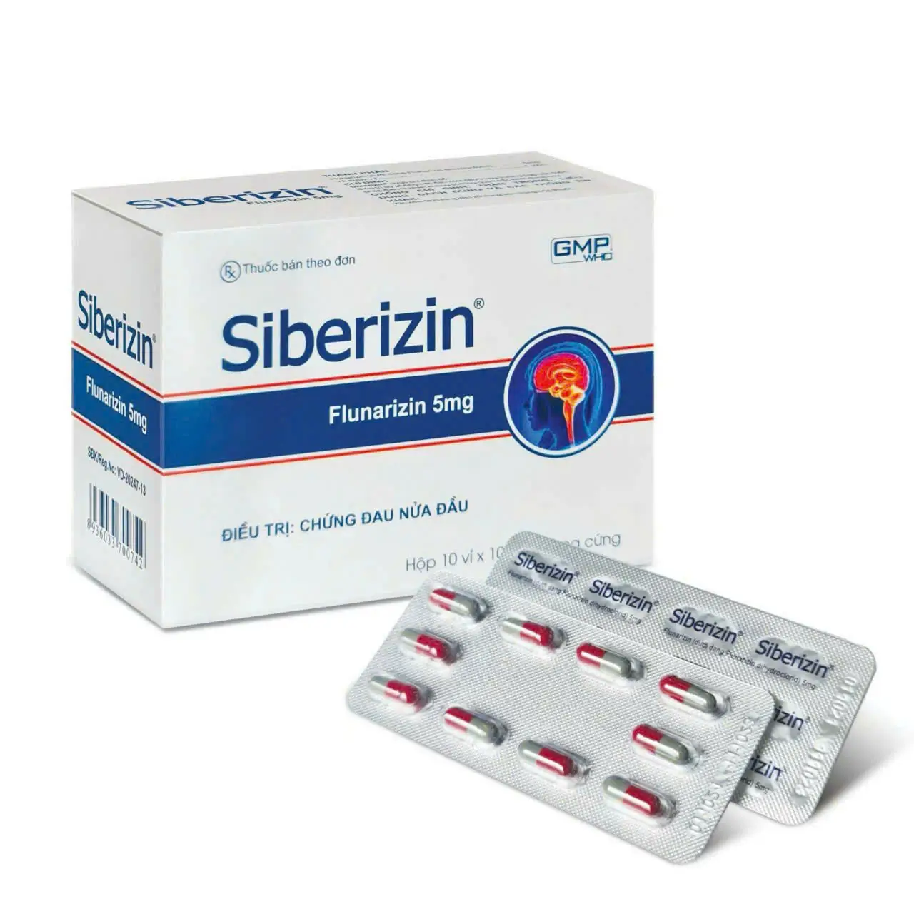 Thuốc Siberizin 5mg Sao Kim điều trị dự phòng cơn đau nửa đầu (10 vỉ X 10 viên)