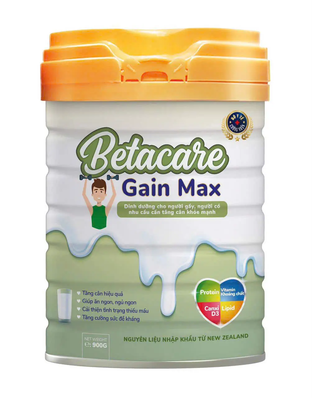  Sữa BETACARE GAIN MAX dinh dưỡng cho người gầy, người có nhu cầu tăng cân khỏe mạnh (Hộp 900gr)