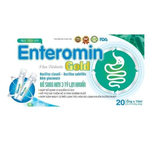 Bổ sung lợi khuẩn ENTEROMIN PLUS BIOLACTO GOLD hộp 20 ống x 10ml