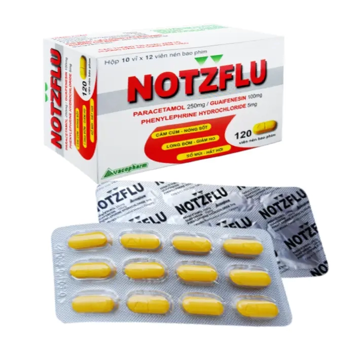 NotzFlu Vacopharm - Thuốc trị cảm cúm  (Hộp 10 vỉ x 12 viên)