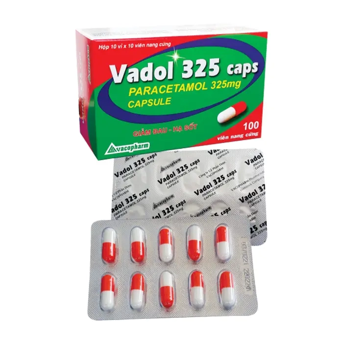 Vadol 325 Caps Vacopharm 1(Hộp 10 vỉ x 10 viên) – Thuốc giảm đau hạ sốt