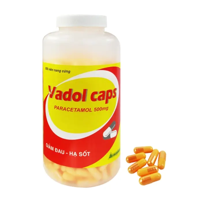 Vadol Caps 500mg Vacopharm (chai 500 viên) – Thuốc giảm đau hạ sốt