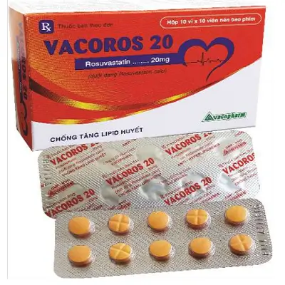 Thuốc hạ lipid máu VACOROS 20 (Hộp 10 vỉ  x 10 viên)