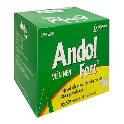 Andol Fort điều trị triệu chứng cảm cúm (25 vỉ x 20 viên)