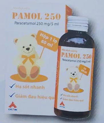 Siro Pamol 250 (Chai 60ml) hạ sốt và giảm đau nhẹ