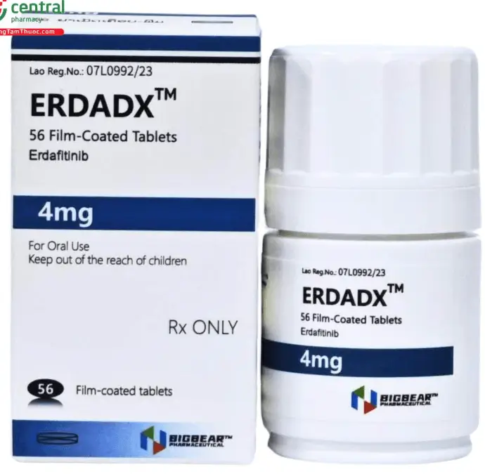 Thuốc Erdadx 4mg Chỉ định trong điều trị ung thư biểu mô tiết niệu có di căn và tiến triển