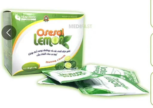 Bù nước điện giải Oresol Lemon bổ sung dưỡng chất và bù nước khi chơi thể thao, ốm sốt, mệt mỏi hộp 25 gói hương chanh