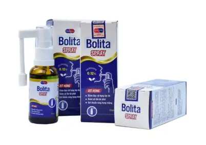 XỊT HỌNG BOLITA SPRAY chứa Chlorhexidine giúp kháng khuẩn, ngừa virus hỗ trợ phòng ngừa cúm, viêm họng, giảm đau rát họng.