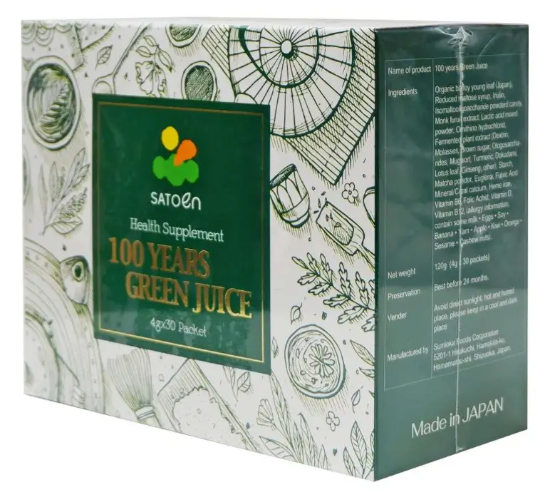 100 Years Green Juice bổ sung chất xơ và vitamin, hỗ trợ tiêu hóa
