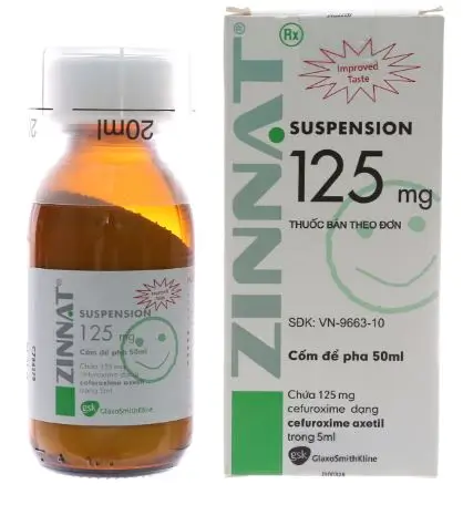 Cốm pha hỗn dịch uống Zinnat Suspension 125mg trị nhiễm khuẩn