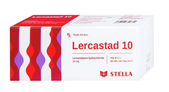 Viên nén Lercastad 10 Stella điều trị tăng huyết áp nguyên phát từ nhẹ đến trung bình (6 vỉ x 10 viên)