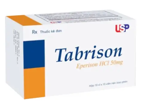 Thuốc Tabrison 50mg USP cải thiện chứng tăng trương lực cơ, hội chứng đốt sống cổ (10 vỉ x 10 viên)