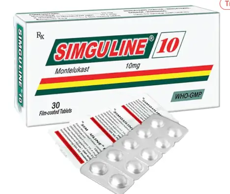 Thuốc Simguline 10 Usa - Nic Pharma điều trị viêm mũi dị ứng, hen phế quản (3 vỉ x 10 viên)