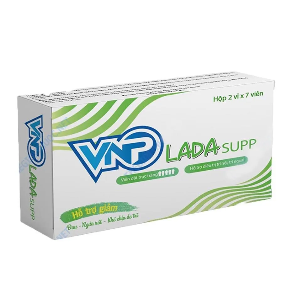 VNP Lada Supp – Viên đặt hậu môn giảm đau rát & ngứa trĩ, hiệu quả nhanh