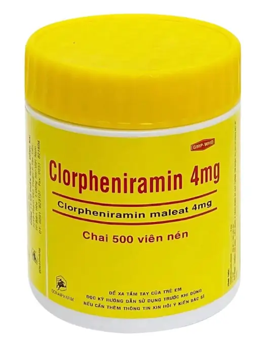 Clorpheniramin 4mg Donaipharm Điều trị viêm mũi dị ứng theo mùa hoặc quanh năm.