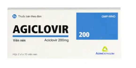 Viên nén Agiclovir 200mg điều trị nhiễm Herpes zoster, thủy đậu (2 vỉ x 10 viên)